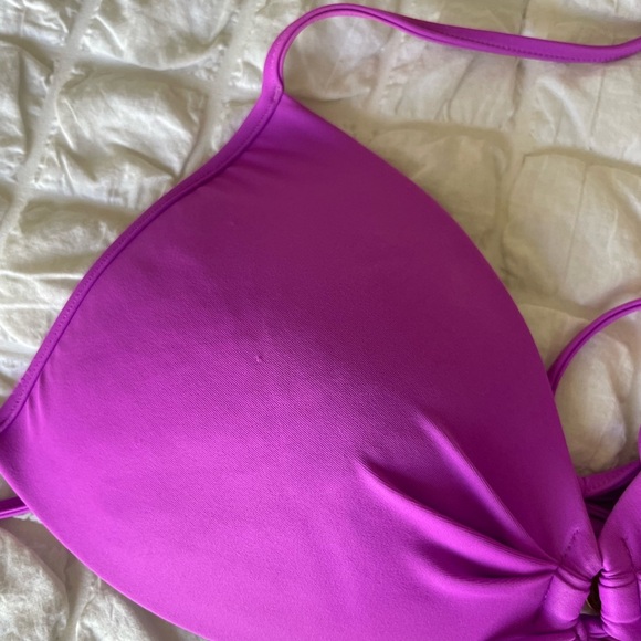Luli Fama Purple Bikini Top with Triangle Design - Picture 3 of 8
